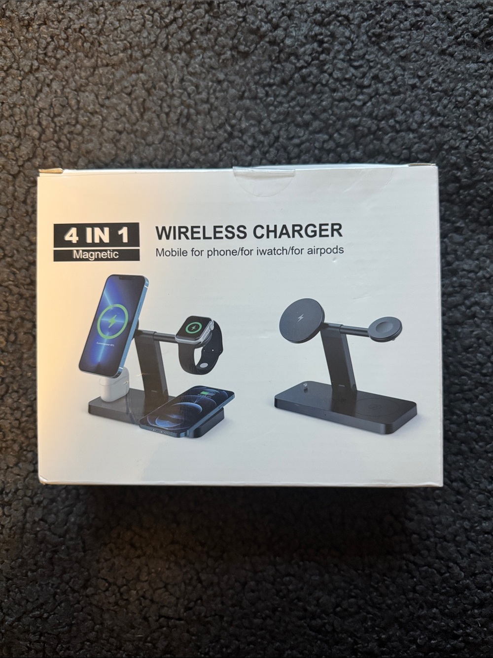 4-in-1 Magnetic Wireless Charger Stand - Black